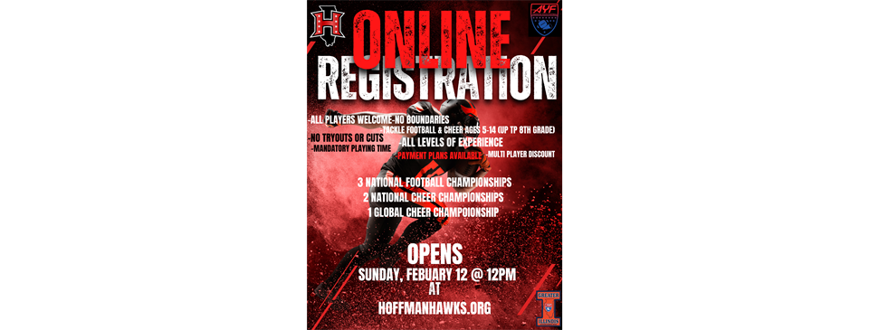 Registration Opens Sunday, Feb 12th at 12pm